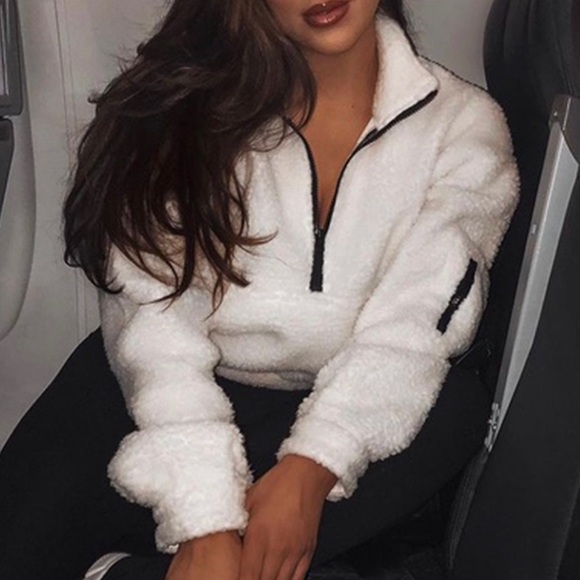 Fleece sweater with zip up collar - Picture 1 of 3